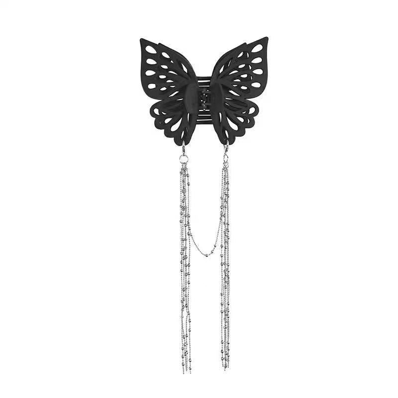 Hollow butterfly tassel grab clip