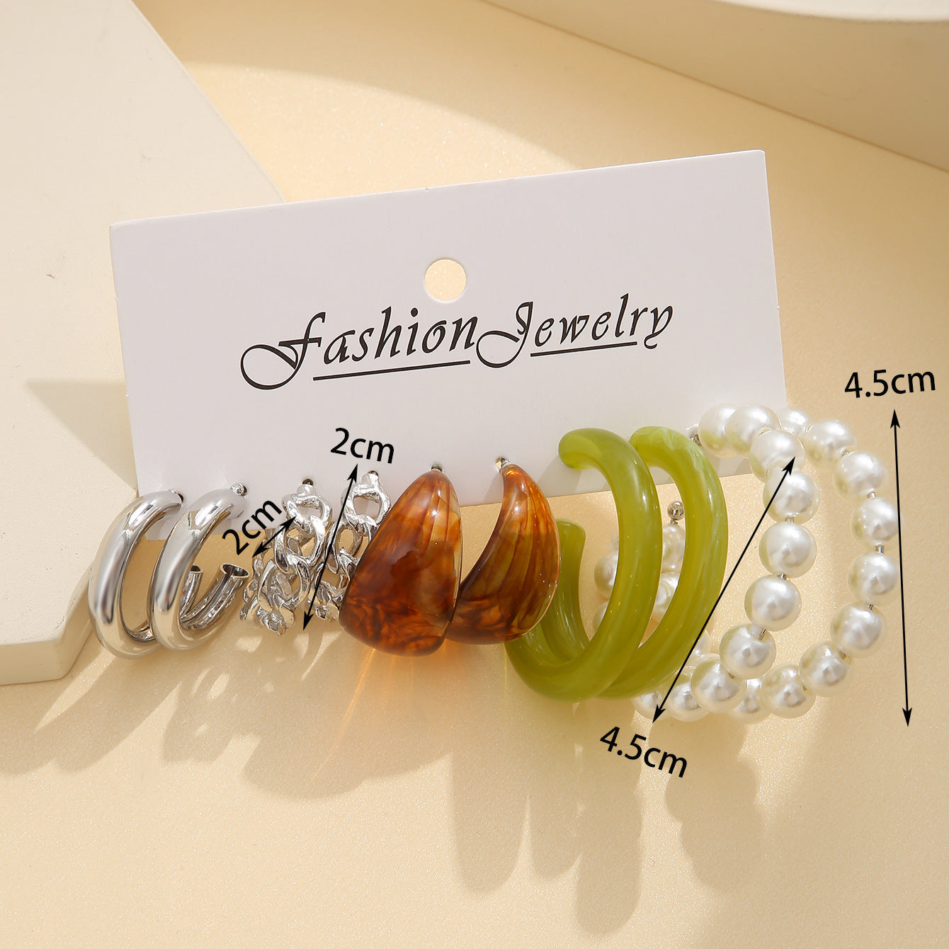 C Shape Letter Pearl Earrings Circle Wholesale