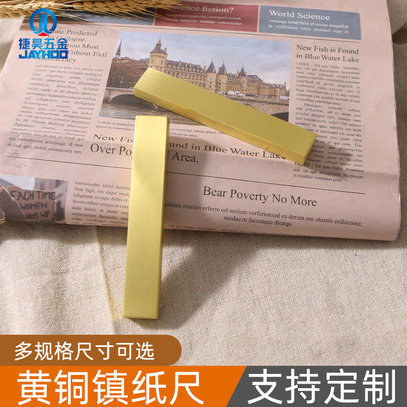 Solid brass paperweight ruler ornament