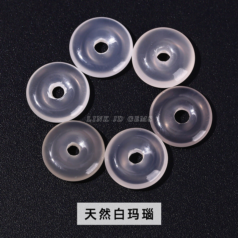 Perlas sueltas con hebilla de seguridad de ágata multicolor de 12 mm