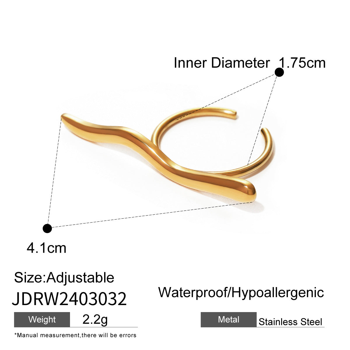 Wave open ring