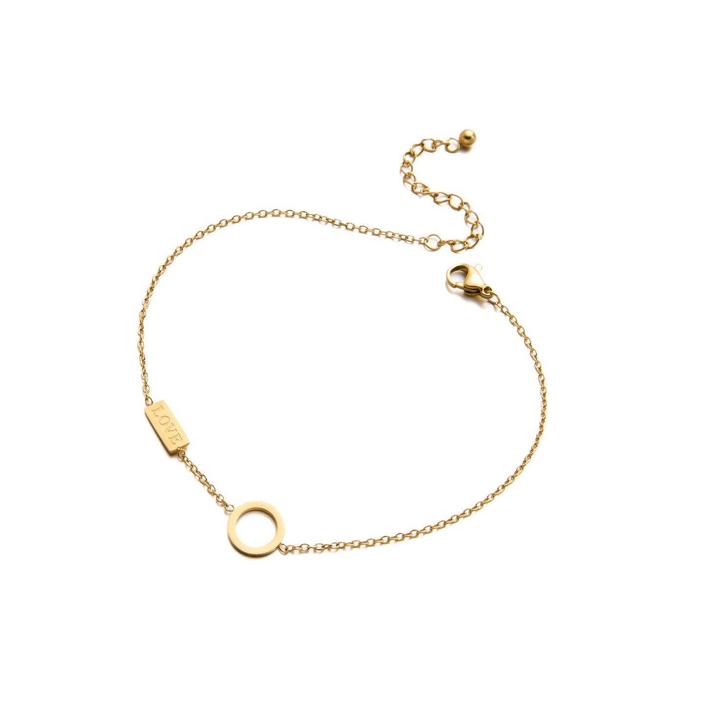 Titanium Steel Geometric LOVE Anklet