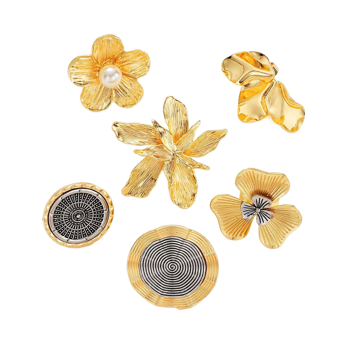 Adjustable Five-Petal Flower Ring