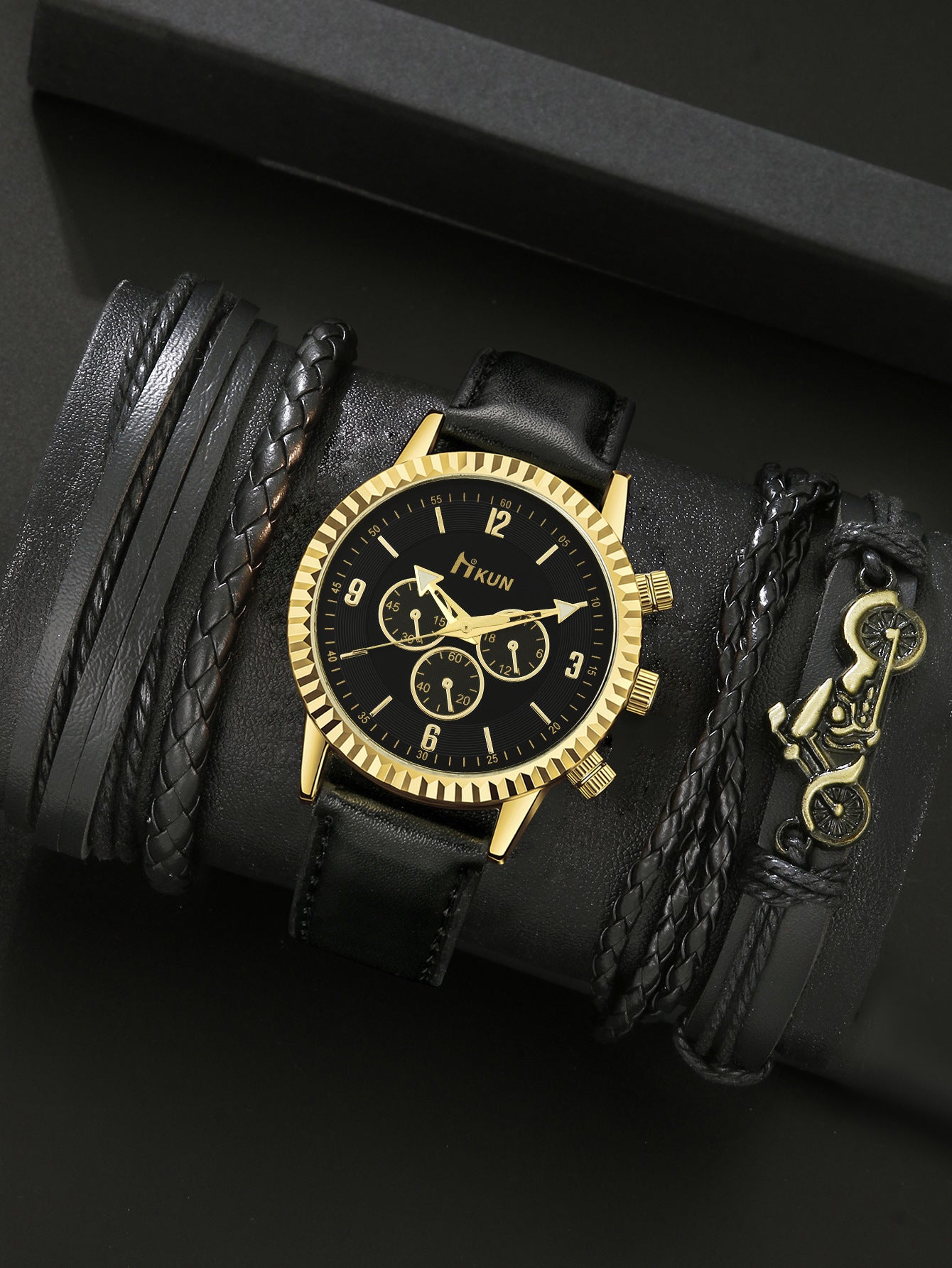 Sports Watch Beaded Bracelet Set