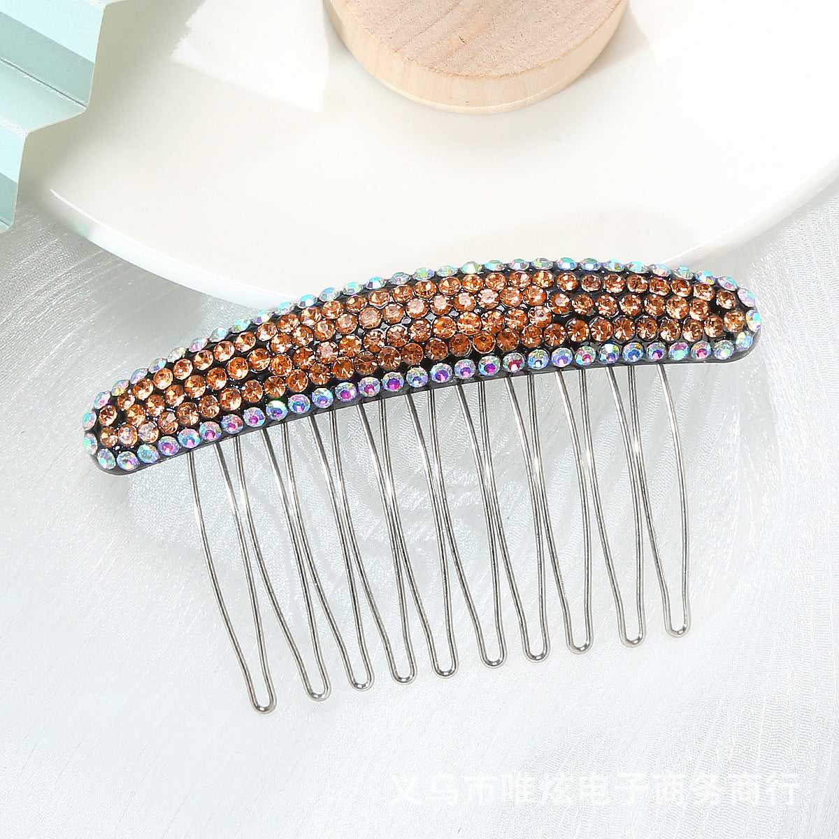 Acrylic rhinestone color pressure hair plug comb hairpin