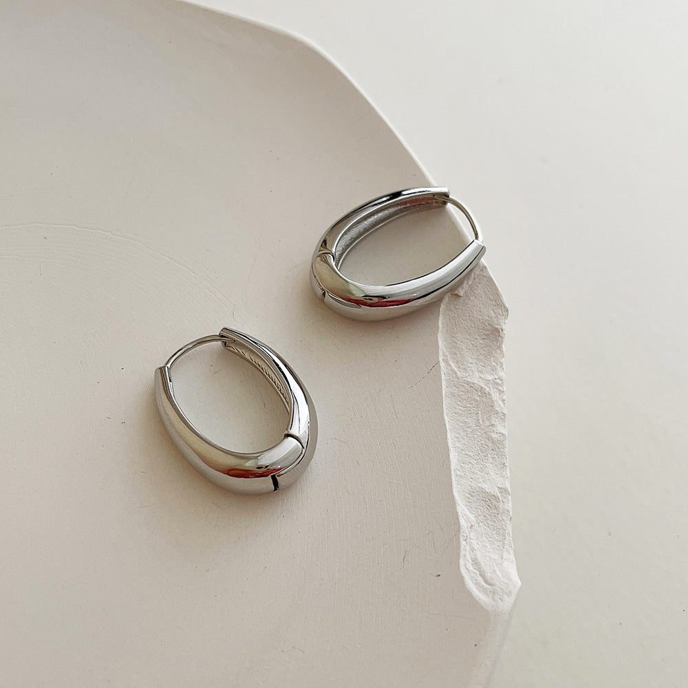 Pendientes de aro lisos de plata y oro de primera calidad