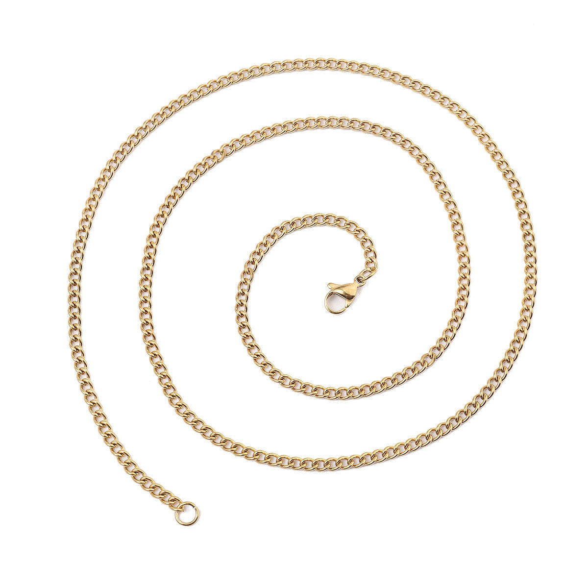 Collar de acero de titanio de 3 mm para hombre y mujer, cadena de 60 cm