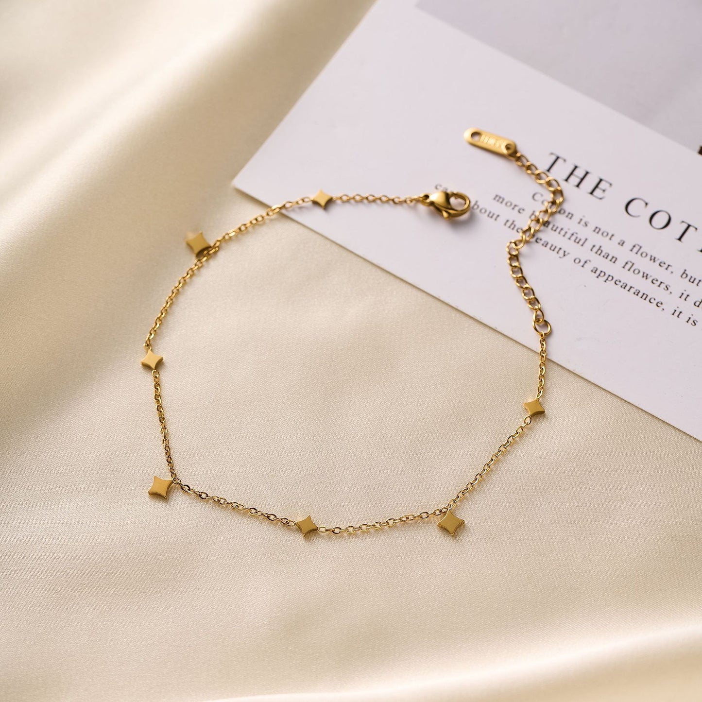 Titanium Steel Rhombus Necklace & Bracelet Set