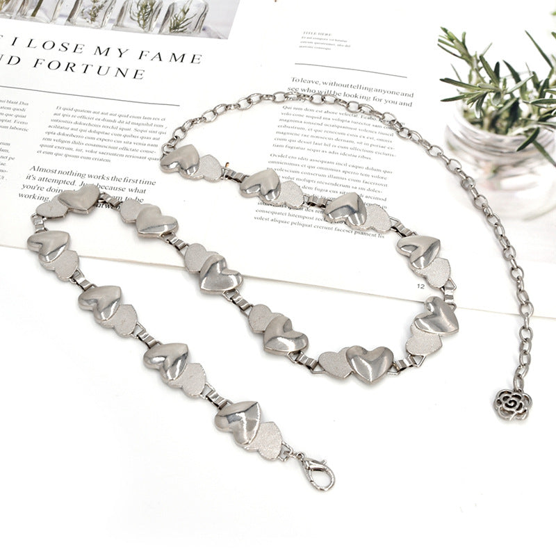 Peach heart waist chain women's fashion