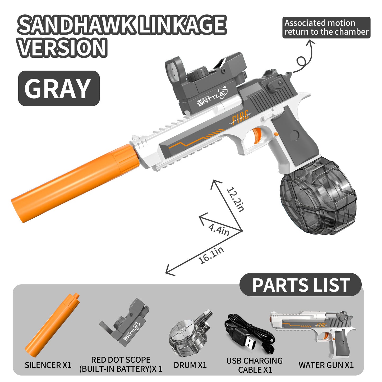 Rechargeable Automatic Water Gun, Large Capacity