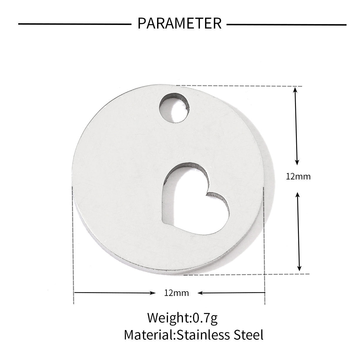 20 pcs/pack love star round titanium steel DIY pendant