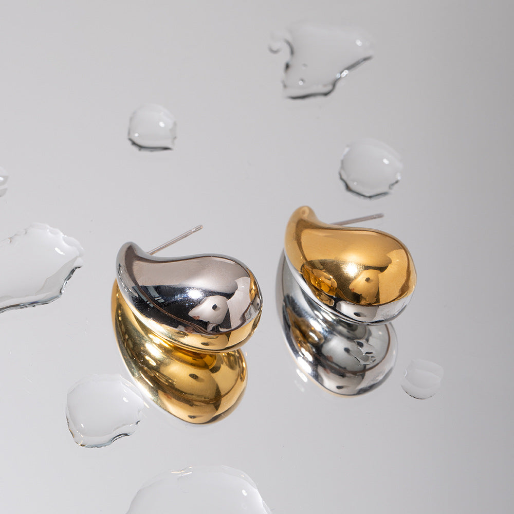 Water drop colorblock earrings