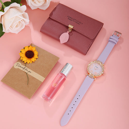 Watch Perfume Wallet Personalized 4-piece Set
