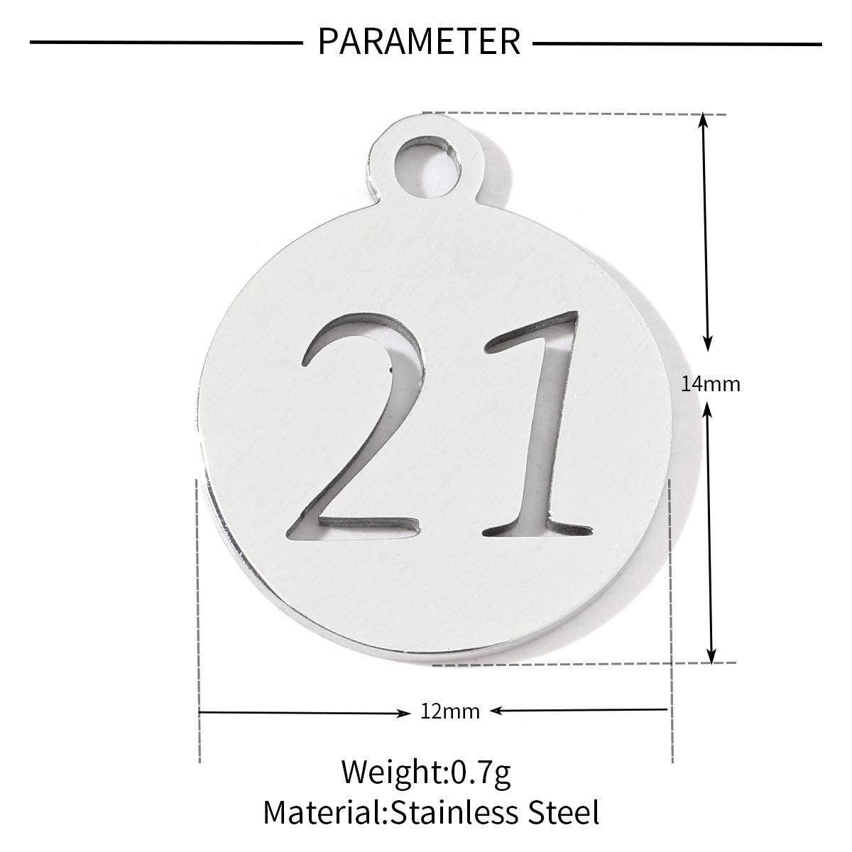 20 pcs/pack of boys and girls digital titanium steel pendants