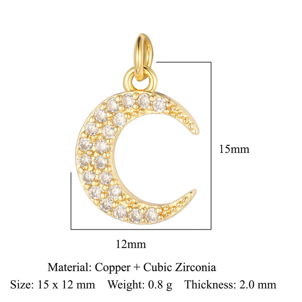 Colgante de cobre y circonita con forma de estrella y sol