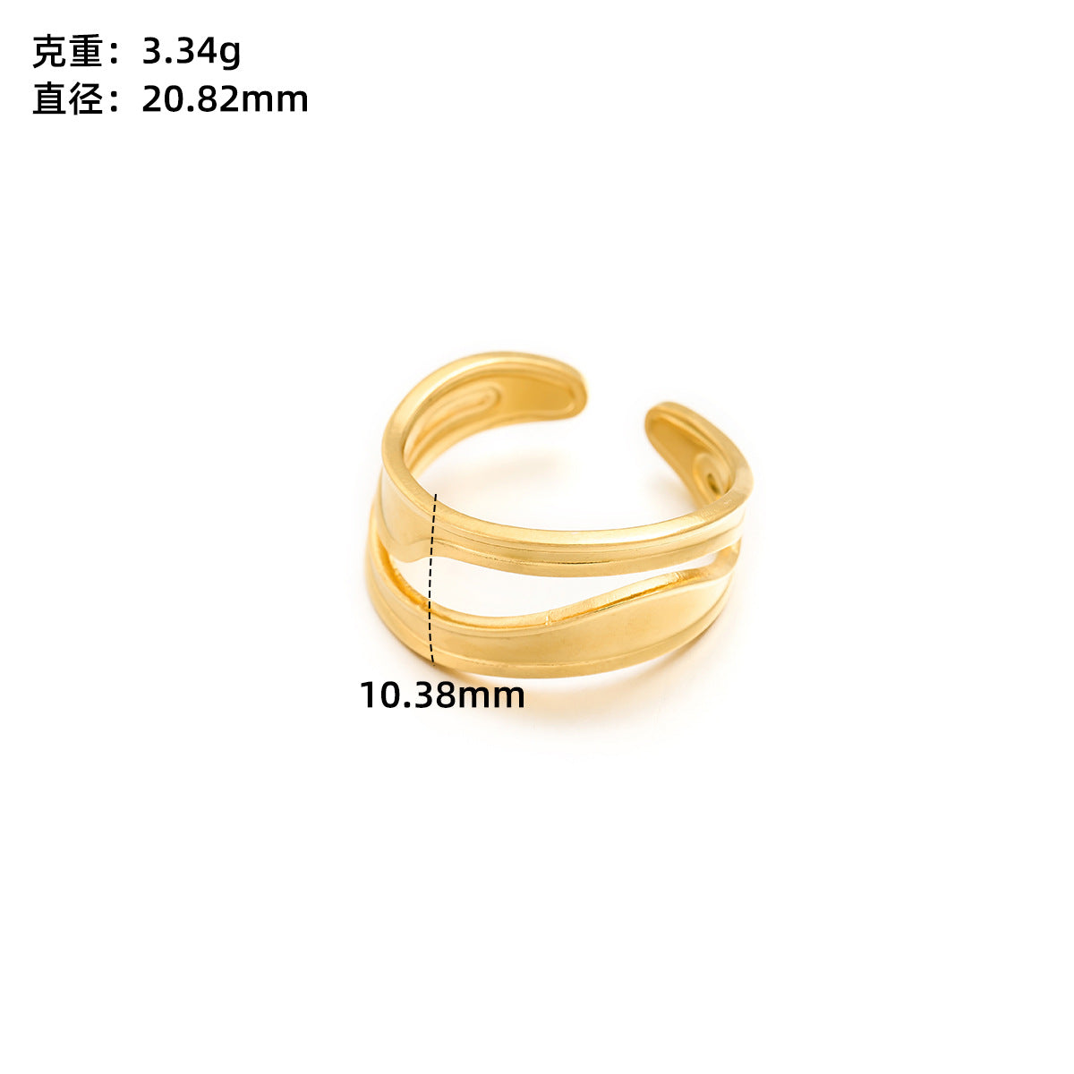 Stainless steel love open ring