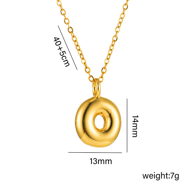 Colar com pingente de letra inicial banhado a ouro 18K