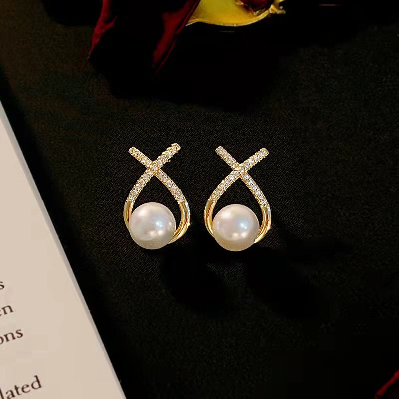 Pendientes de perlas con letras Sense Cross al por mayor