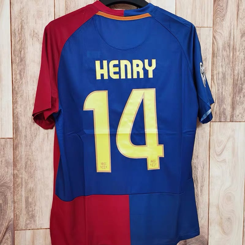 08-09 Barça 10 Messi Eto'o 14 Henry Xavi Iniesta Camiseta retro local/visitante