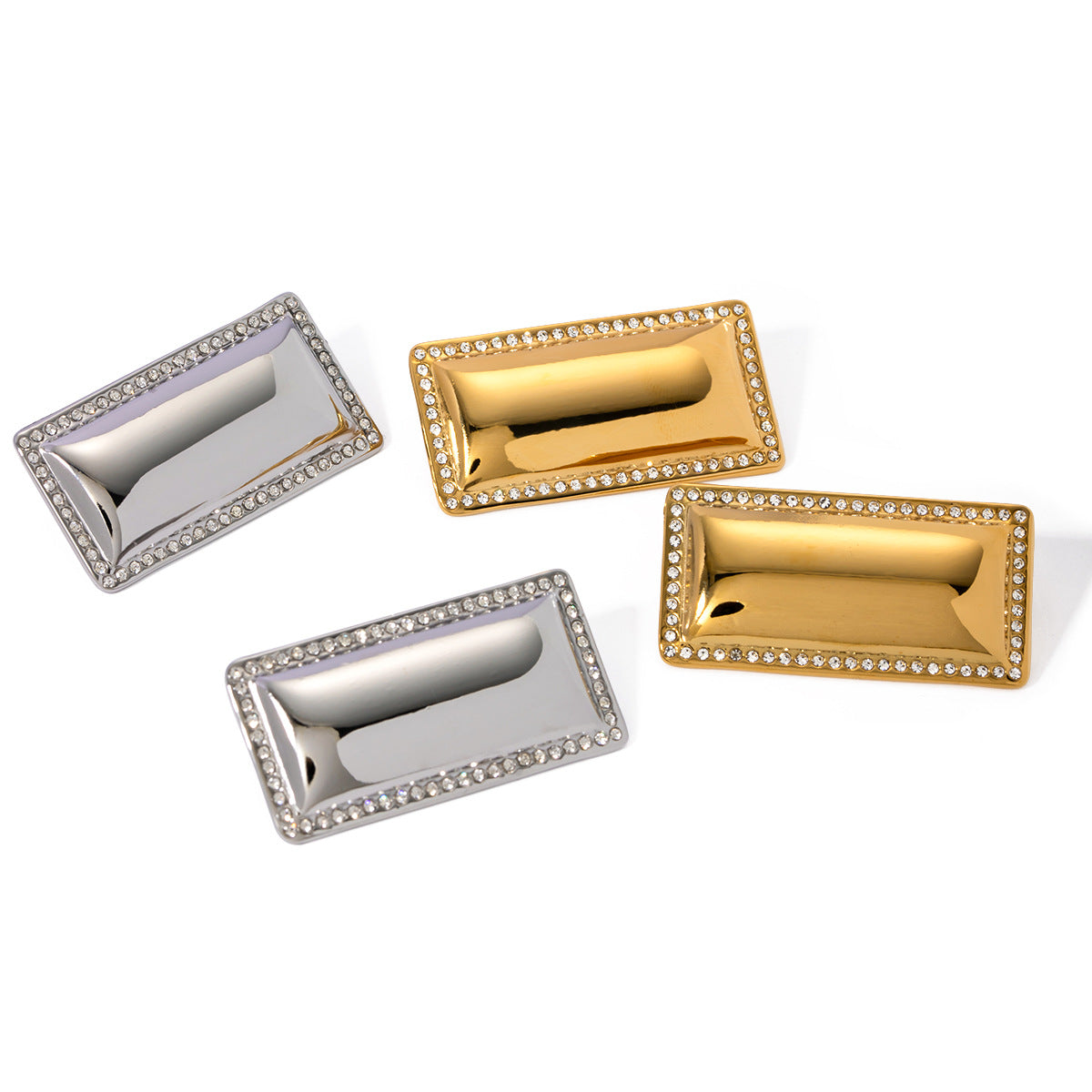 Pendientes rectangulares pulidos