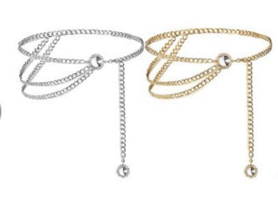 Sexy gold coin multi-layer metal waist chain