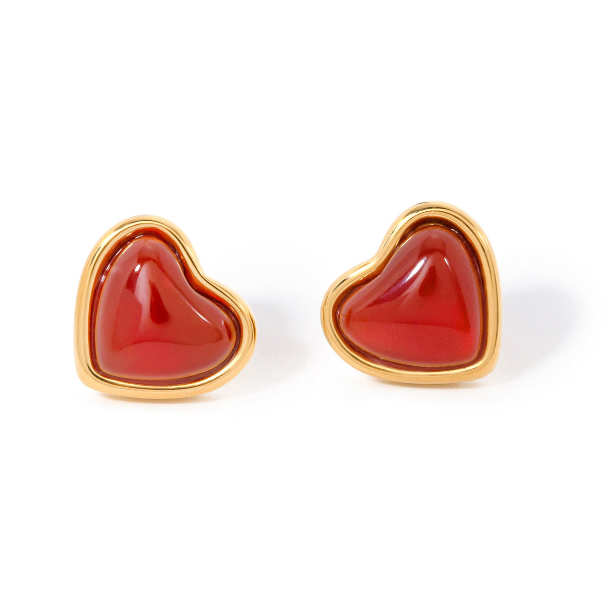 Pendientes de corazón rojo