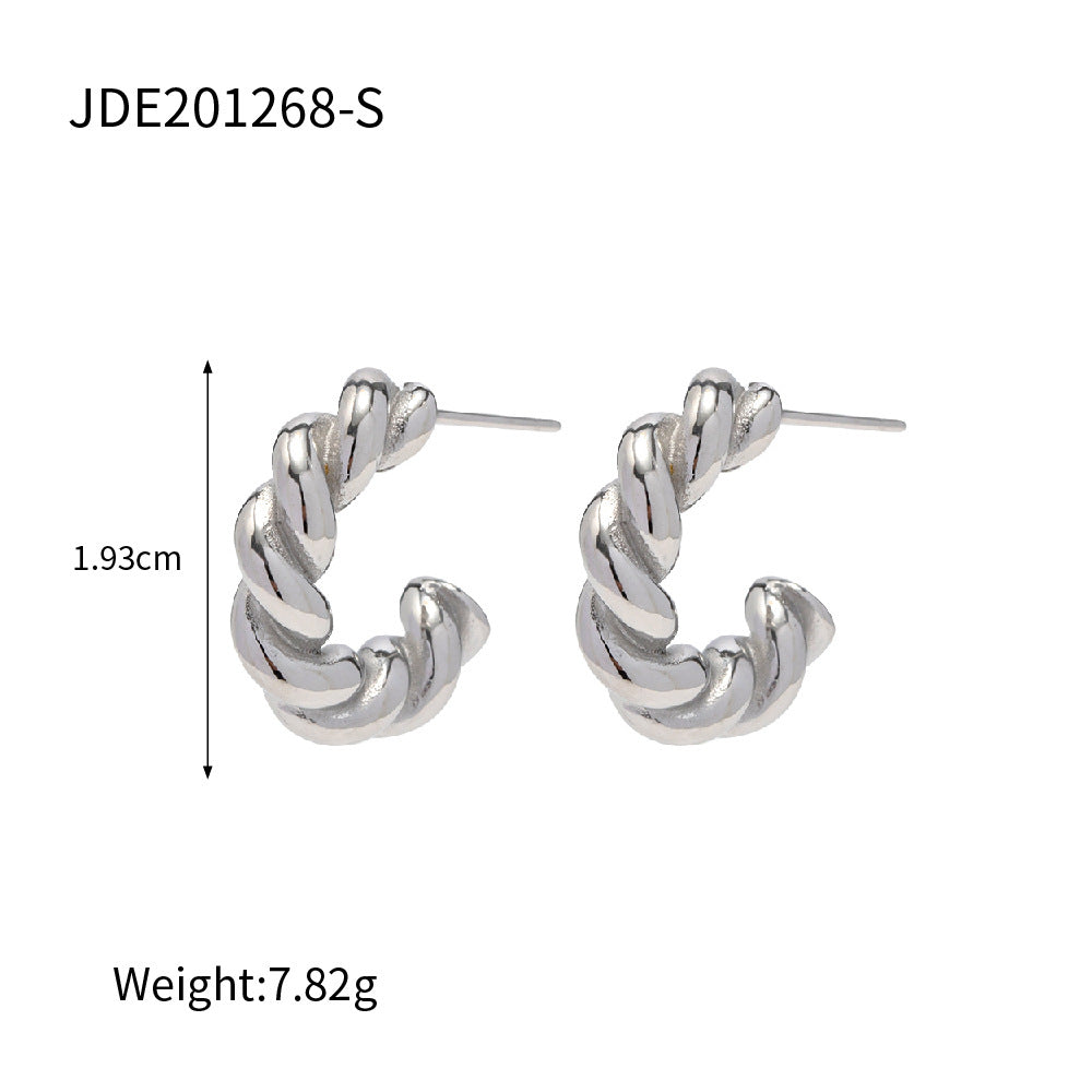 Twisted spiral hoop earrings