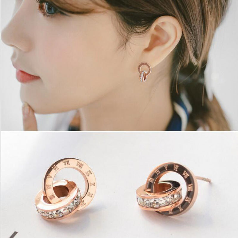 Versatile titanium steel small stud earrings