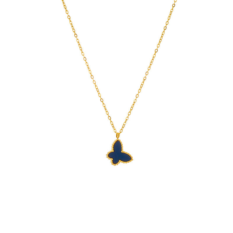 White Fritillary Small Butterfly Necklace