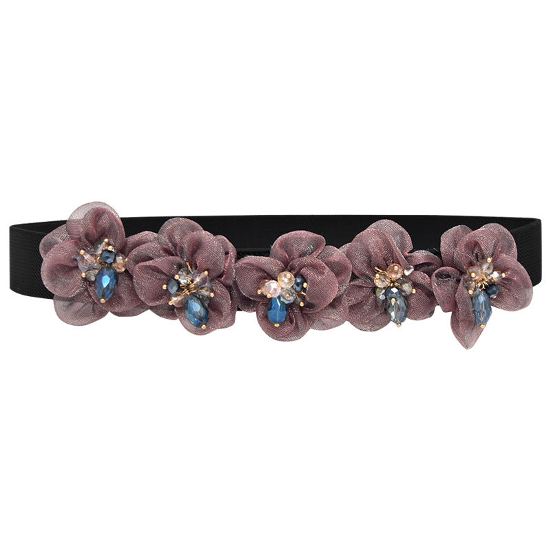 Stylish sparkling rhinestone elastic belt