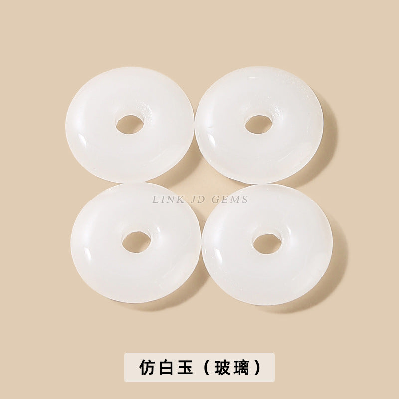 Colgante con hebilla de seguridad de cristal de jade de imitación de 10-20 mm