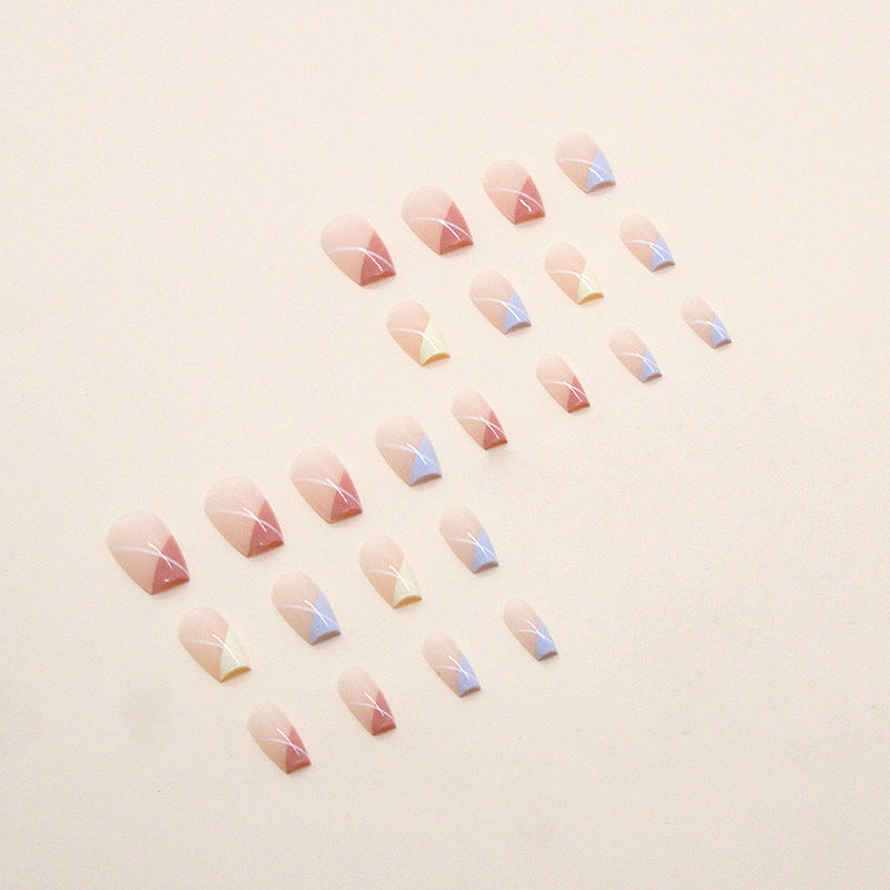 Spring Geometric Nude Nails