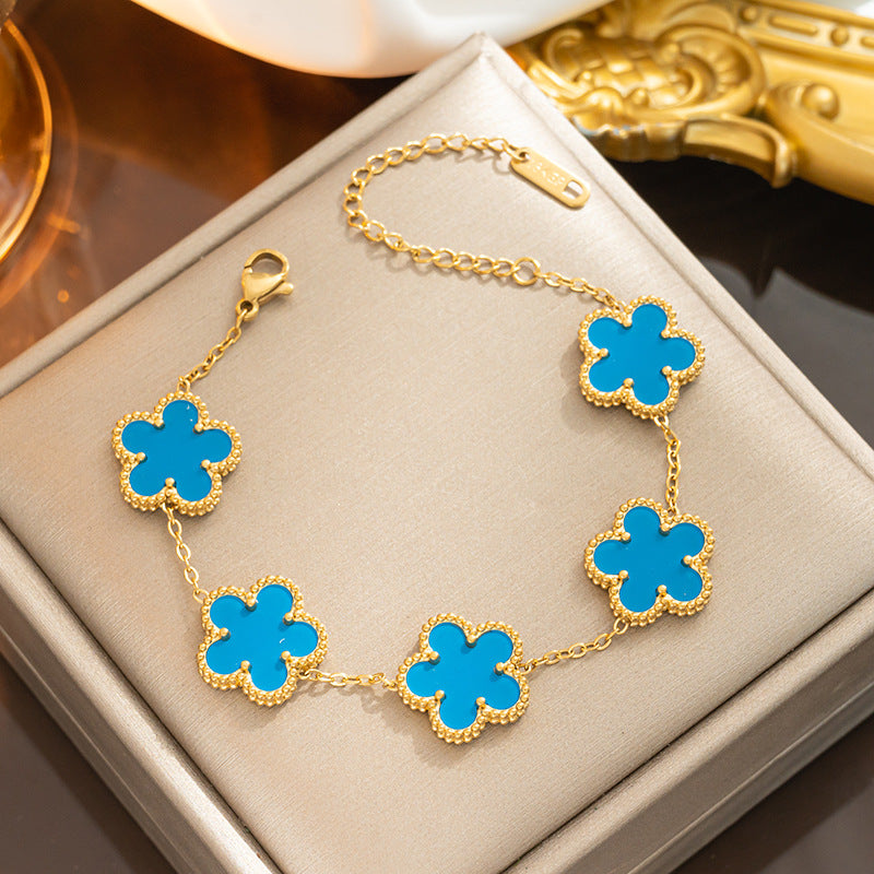 Western Style Plum Blossom Double-Sided Bracelet