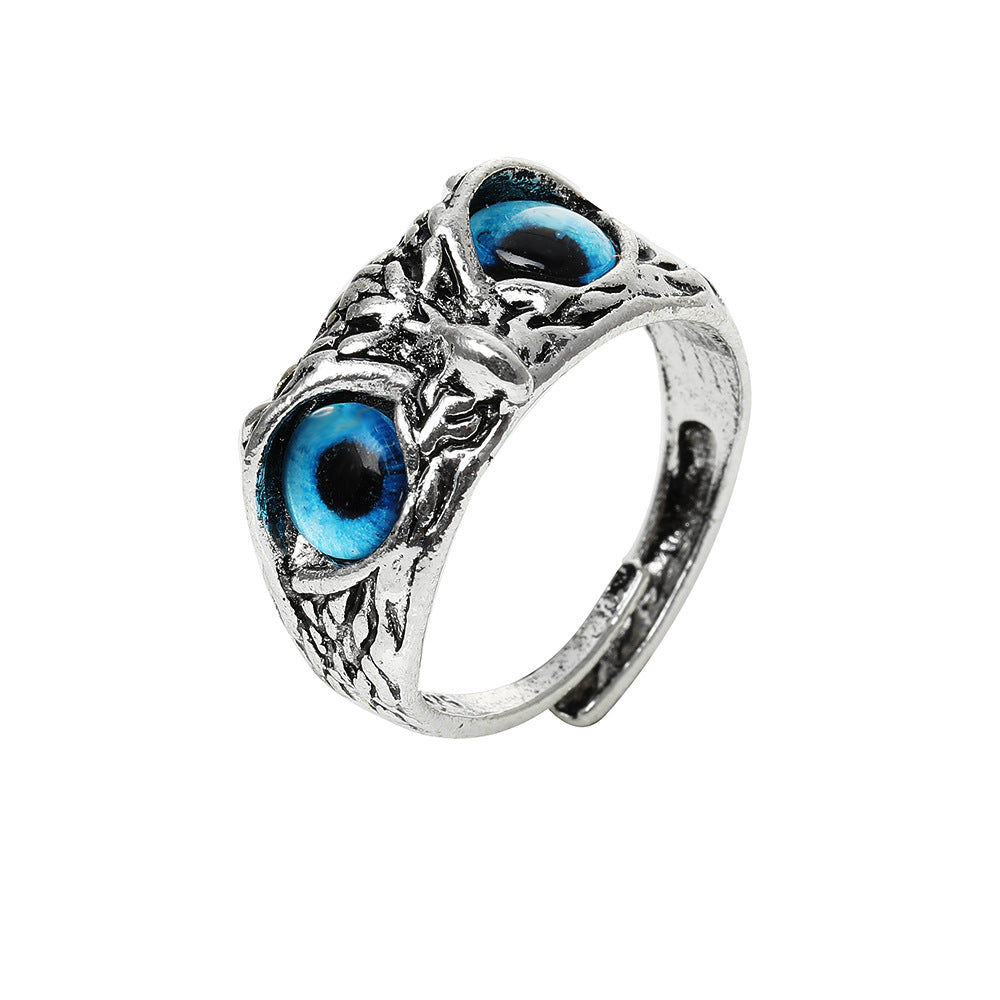 Vintage Blue Eye Owl Ring