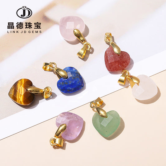 Colgante de corazón de amor tallado en cristal natural de 12 mm