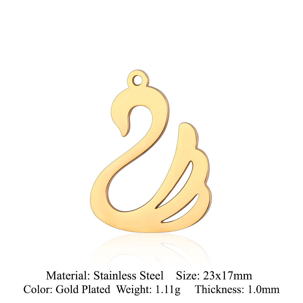 5 pcs/titanium steel pendant swan elephant gecko dolphin