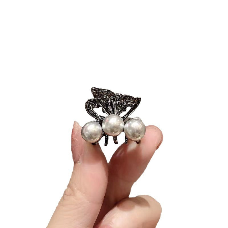 Metal Butterfly Small Grab Clip Broken Hair Pearl Hair Accessories