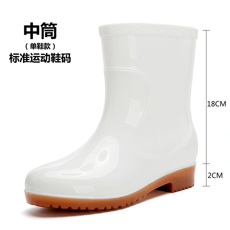 Non-slip work rain shoes solid color