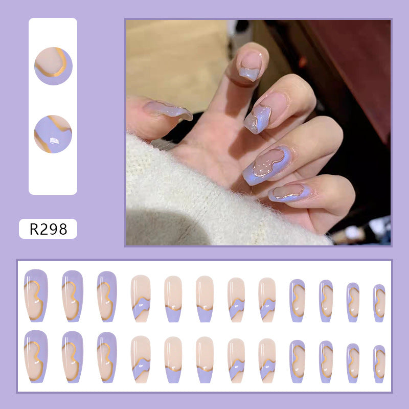 Wearable Removable Fake Nail Stickers Short Long
