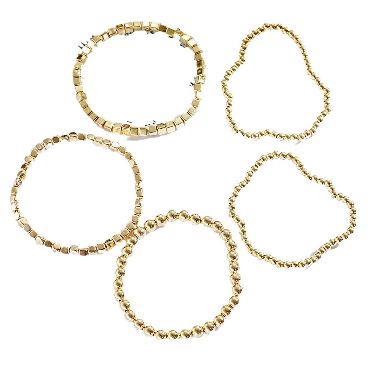 Gold CCB Stretch Beaded Bracelet