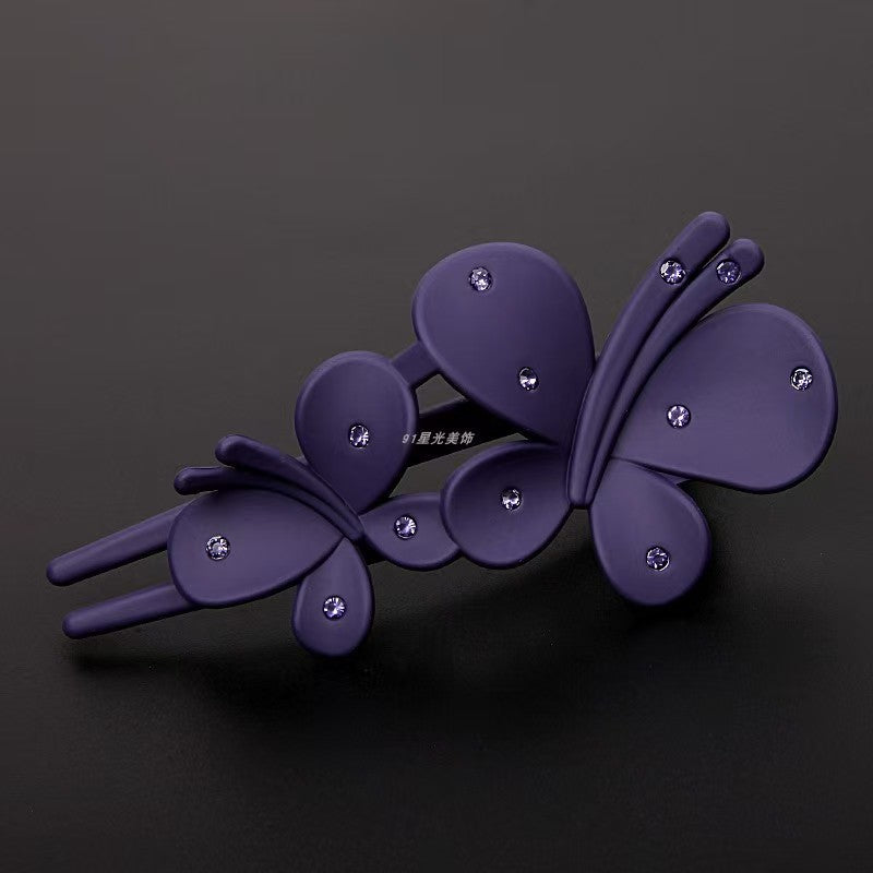 Frosted Rhinestone Flower Hairpin Female