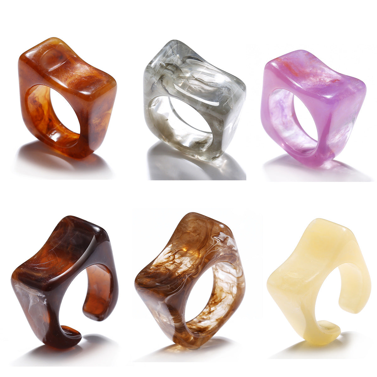 Simple and elegant acetate transparent ring