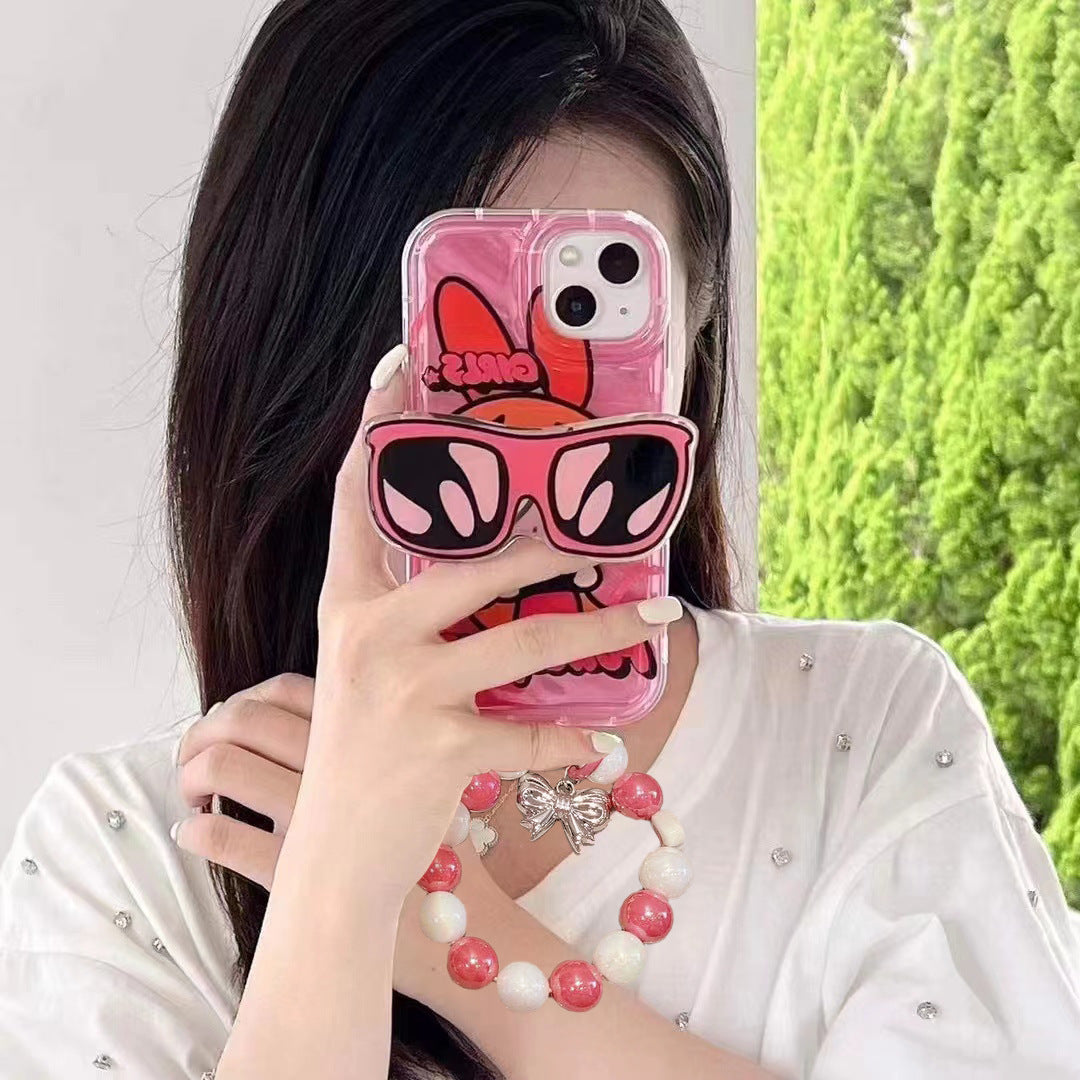 Estuche Water Wave para iPhone 15 Pro X con soporte para gafas de sol de Las Supernenas