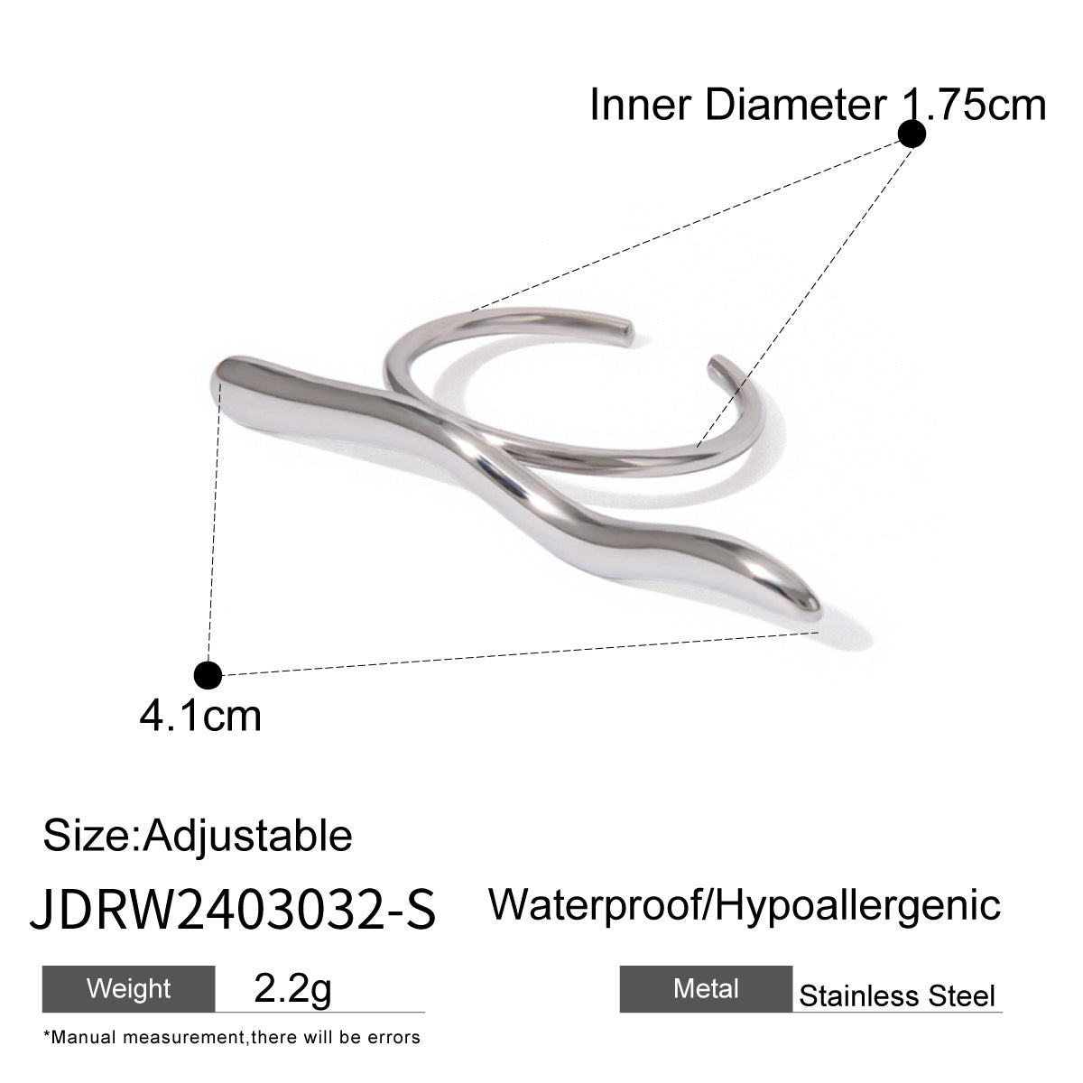 Wave open ring