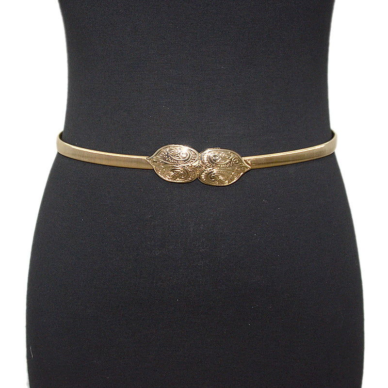 Cloud pair buckle elastic chain thin belt