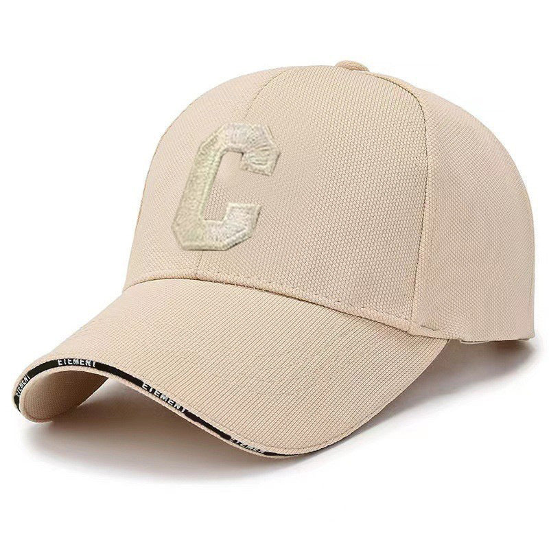 Pineapple Pattern Embroidered Korean Structured Duckbill Cap