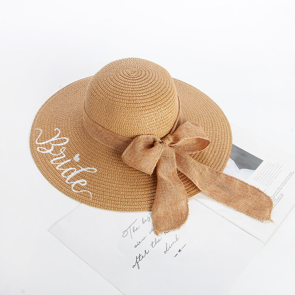 Wave-Edge Bow Wide-Brim Hat