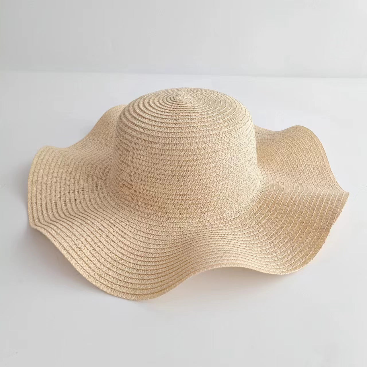 Parent-Child Wave-Edge Straw Hat