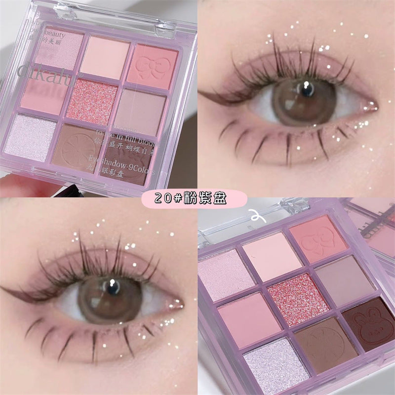 Paleta de sombras de ojos acrílicas transparentes de nueve colores