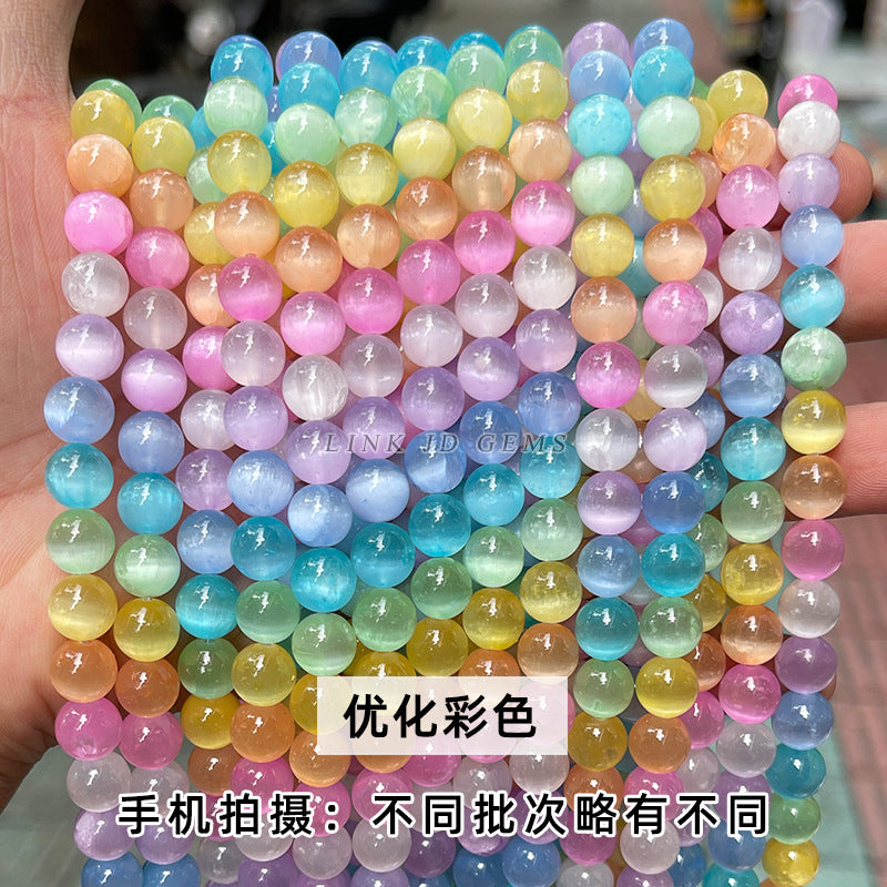 Cuentas sueltas de piedra de yeso arcoiris